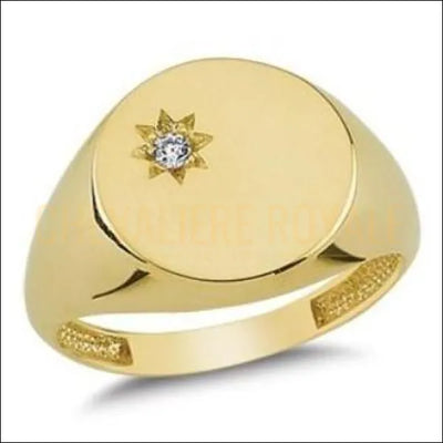 bague chevaliere femme or jaune 14 carat