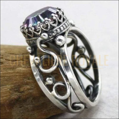 une bague chevaliere femme fait main en argent topaze 
