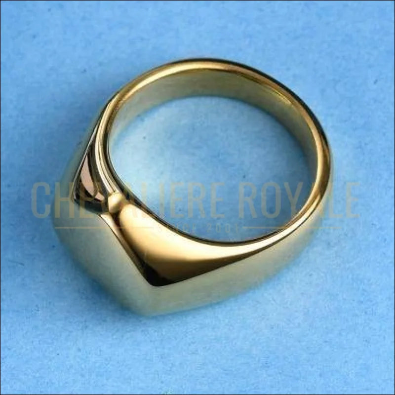 Chevalière femme en acier couleur or forme cœur