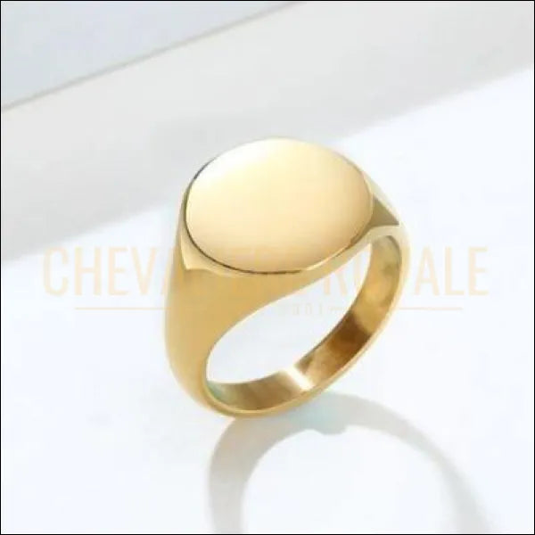 Chevalière royale femme personnalisé rond lettre initiale  acier inox