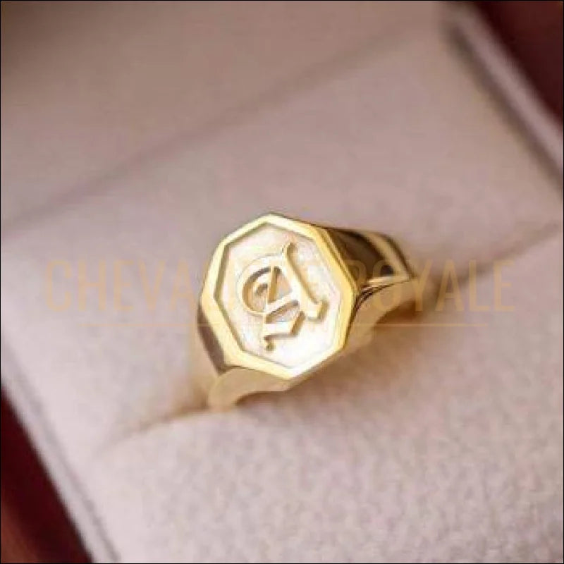 Chevalière pour femmes argent et or personnalisable avec vos initiales