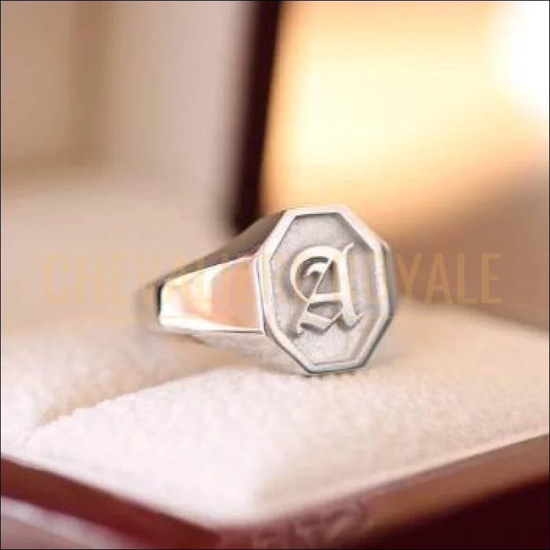 Chevalière femmes en argent et or personnalisable avec vos initiales gravure