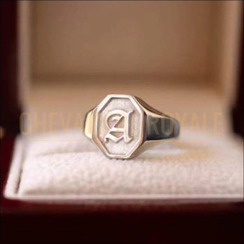 Chevalière femmes en argent et or personnalisable avec vos initial
