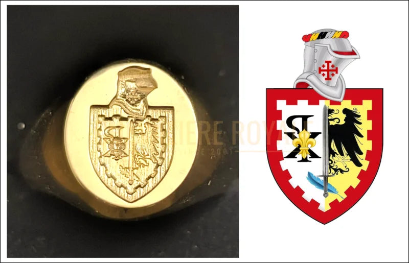 bague-or-jaune-18-carats-gravee-heraldique-sur-mesure-chevaliere-royale