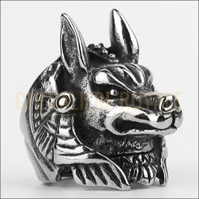 Chevalière homme acier design égyptien Pharaon Nessus