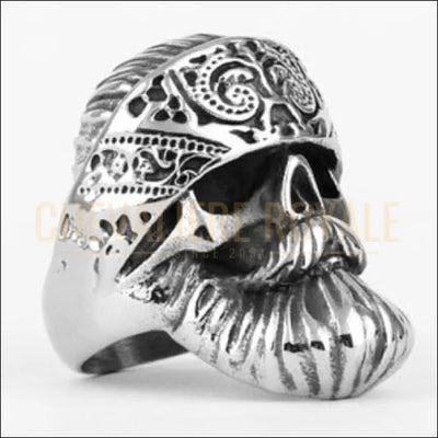 bague Chevalière homme acier forme de tête de mort de style hippie