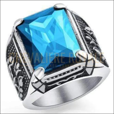 Chevalière homme acier inox carrée entourée de quatre 