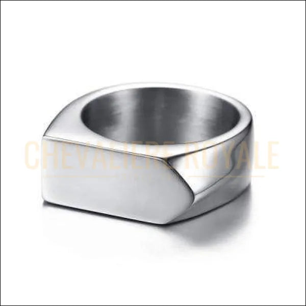 Chevalière homme acier inox personnalisable avec initiale ou nom pas cher couleur argent