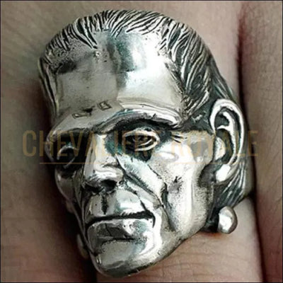 Chevalière royale homme acier tête de Frankenstein style gothique punk