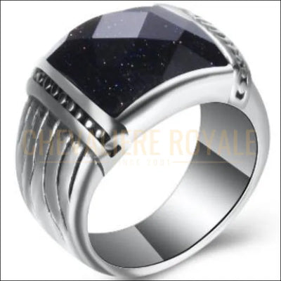 Chevaliere-Homme :  homme acier ZIRCONE précieuse de synthèse le diamant simulé  bague pas cher
