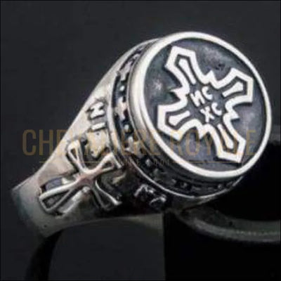 Chevaliere pas cher homme en argent artisanale 100 % Croix Jésus Christ Crucifix 