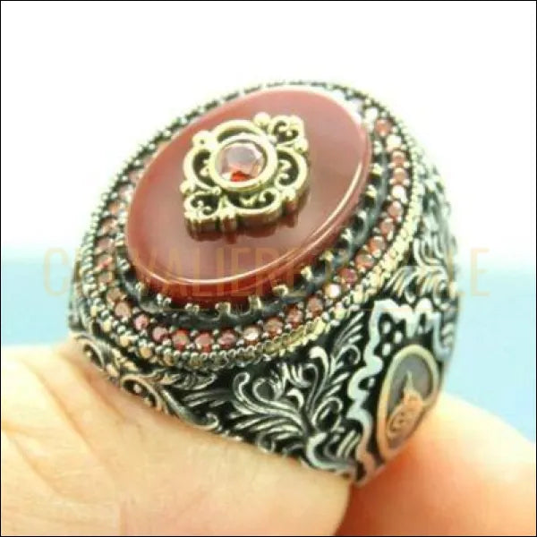 Chevalière pour homme  argent artisanale d'une beauté  pierre agate precieuse 