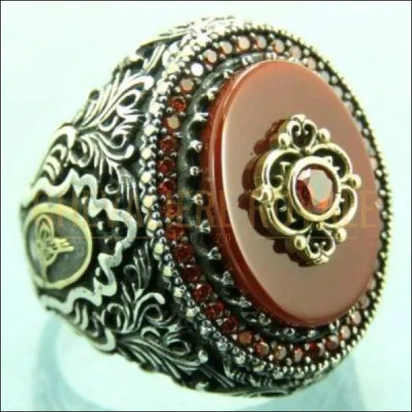 Chevalière pour homme  argent artisanale d'une beauté resplendissante agate 