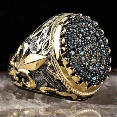 Chevalière pas cher homme argent artisanale fleur de lys plaquée OR 24ct