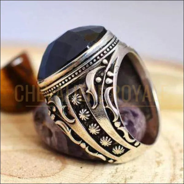 Chevalieres pour homme argent artisanale pierre onyx la bonne fortune