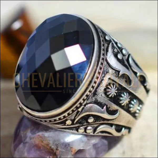 Chevalieres homme argent artisanale pierre onyx la bonne fortune