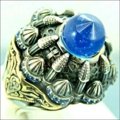Chevalière pour homme argent artisanale style islamique forme mosquée