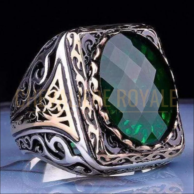 grosse chevalier argent homme avec pierre 