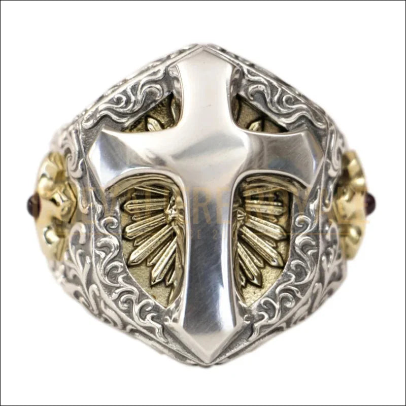 Chevalière Homme  Argent  – Bague Croix & Bouclier Spirituel-2025-CHEVALIER-ROYALE