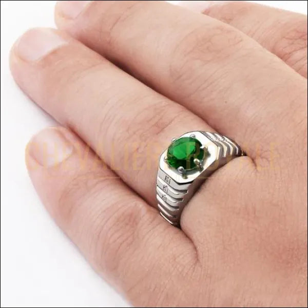 bague-chevaliere-argent-hommes-emeraude-vert-925-or-blanc-pas-cher