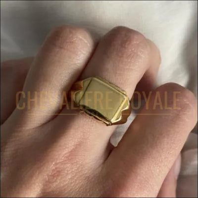 Chevalière royale pour homme argent et plaqué or personnalisable moderne