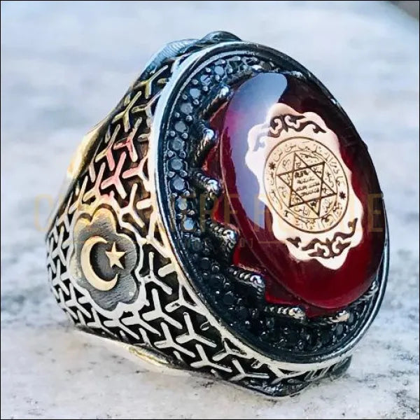 Chevalière homme islamique le sceau de Suleiman Chevalière Royale