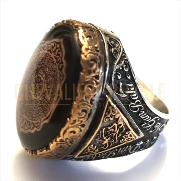 Chevalière homme argent islamique sculpté l'art de la calligraphie-chevaliere-royale