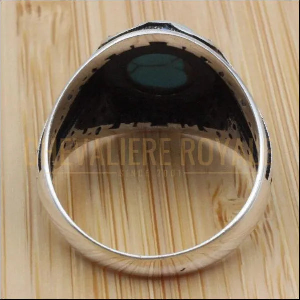 Chevalière homme argent la vedette la pierre turquoise