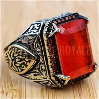Chevalière homme argent le rubis pour un style affirmé