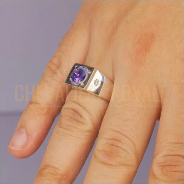 Chevaliere amethyste homme hotsell