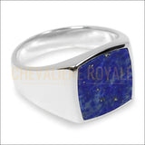 Chevalière Homme Argent Massif avec Lapis Bleu - Sagesse