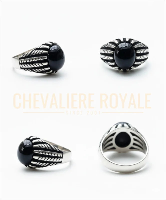 Chevalière homme argent massif sertie d’une pierre agate