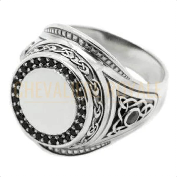 Chevalières homme argent non plaqué style celtique avec pierres zircon