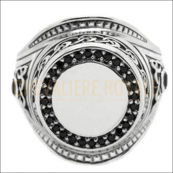 Chevalieres pour homme argent non plaqué style celtique avec pierres zircon