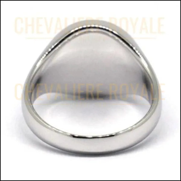 Chevalière homme argent personnalisable ronde classique - 50