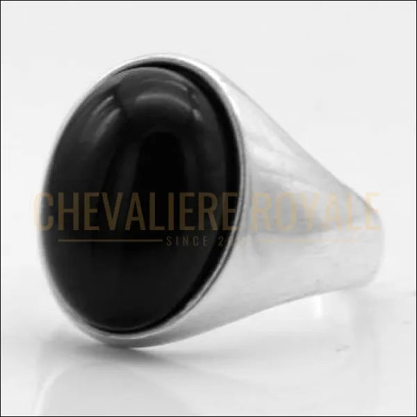 Chevalière pas cher royale homme argent pierre onyx noir l'énergies protectrices