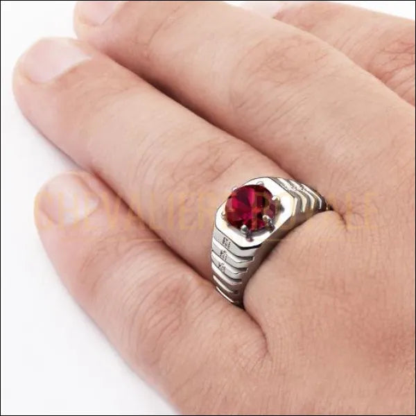 Bague homme argent rubis hotsell