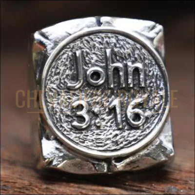 Chevalière royale homme argent religieuse verset de la Bible 