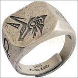 Chevalière homme argent style antique design oeil d'horus