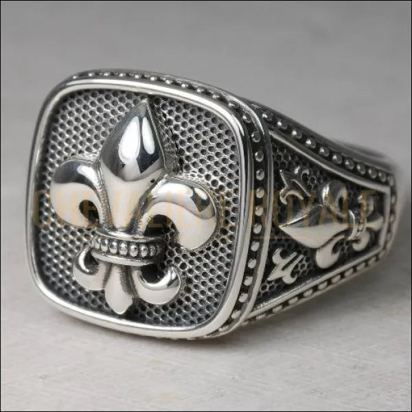 Chevalier-homme-argent-style-Byzantine-Fleur-Lis