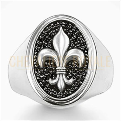 Chevalière royale homme argent Symbole de la vie éternelle lotus