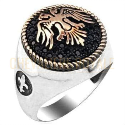 Chevalière homme argent symbole royal majestueux - Chevalière Royale 