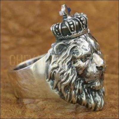 Chevaliere royale homme argent tête de lion symbolisant la force la sagesse pas cher
