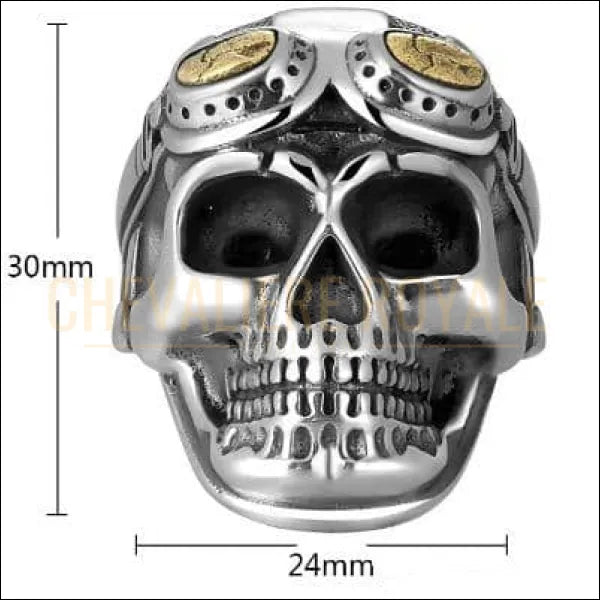 Chevalière homme argent tête de mort la force et la masculinité - Chevalière Royale 