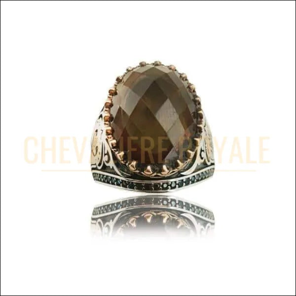 Chevalière homme argent zultanite énergie positive (EY1258) - Chevalière Royale 