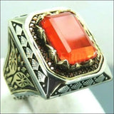 Chevalière homme artisanale en argent fines touches d'incrustation