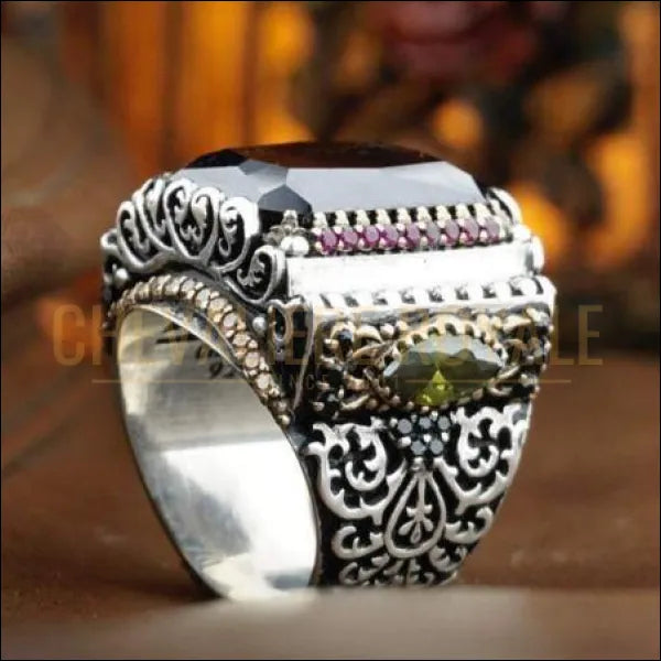 Chevaliere homme artisanale en argent la fierte et l esprit ottoman