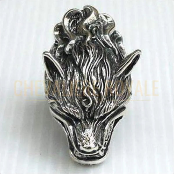 Chevalière pour homme artisanale en argent massif loup-garou féroce biker rock