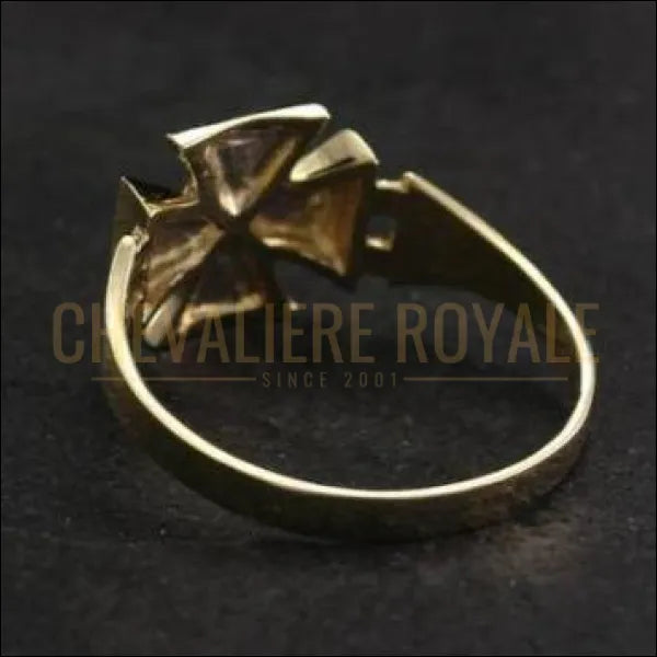 Chevalière royale hommes artisanale or 14K en forme de croix maltaise