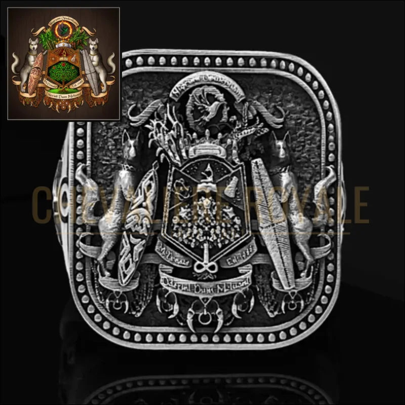 Chevalière homme avec blason familial gravé - 000 us